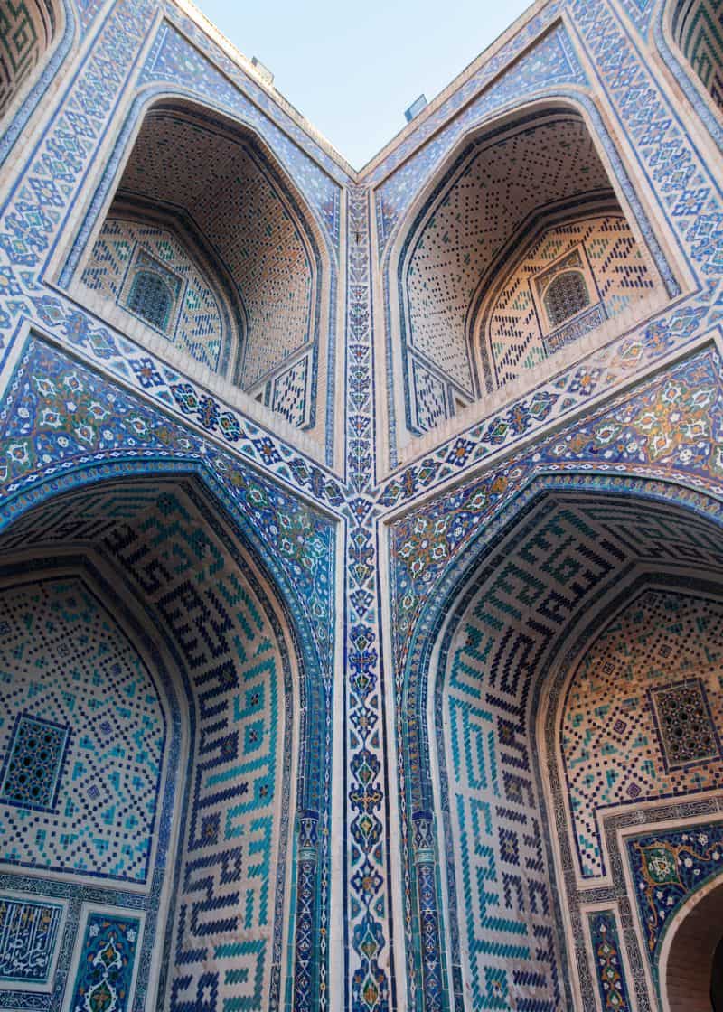 tiled madrasa in Uzbekistan